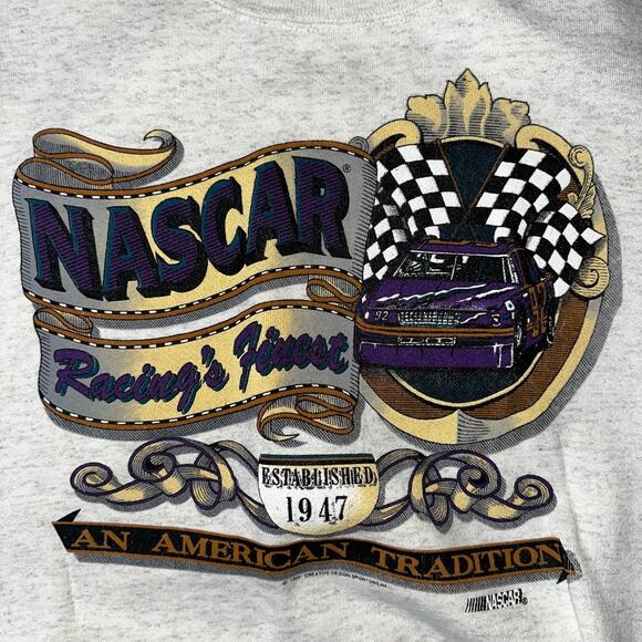 Vtg 1992 NASCAR Capitol Graphic Sweatshirt XL Made In USA Oatmeal 90s - Picture 2 of 7